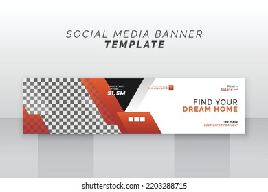 Real estate dream house social media cover web banner design