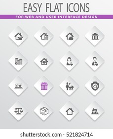 Real estate easy flat web icons for user interface design