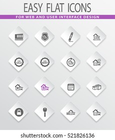 Real estate easy flat web icons for user interface design