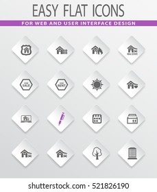 Real estate easy flat web icons for user interface design