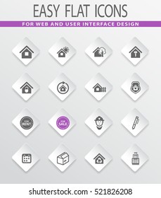 Real estate easy flat web icons for user interface design
