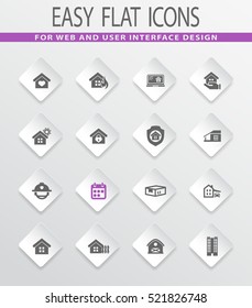 Real estate easy flat web icons for user interface design