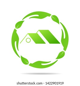 Real Estate, Eco House design vector template