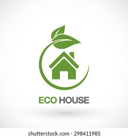 Real Estate, Eco House Logo design vector template.