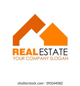 Real estate and eco house logo template. Home, housing, ecological materials, safe environmental. Logo design idea