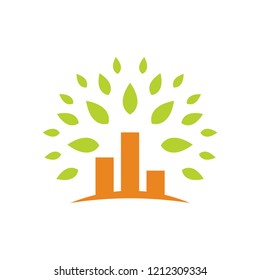 Real Estate Ecology Building Logo Circle Leaves Pattern Green Environment Vector