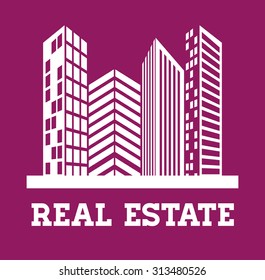Real estate edifices and residential towers on cities, vector illustration