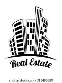 Real estate edifices and residential towers on cities, vector illustration