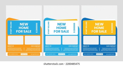 Real estate editable a4 double concept vector leaflet flyer design