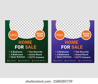 Real estate editable banner for social media post template.