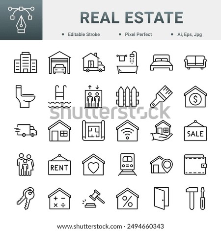 Real Estate Editable Icon Set