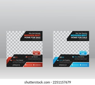 Real Estate Elegant Home Sale Social Media Post Banner Template