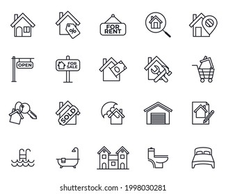 Real Estate elements set icon symbol template for graphic and web design collection logo vector illustration