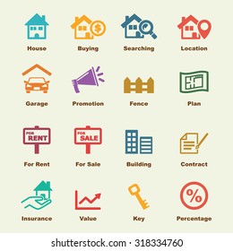 Real Estate Elements, Vector Infographic Icons