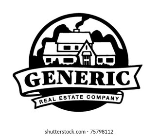 Real Estate Emblem - Retro Ad Art Graphic