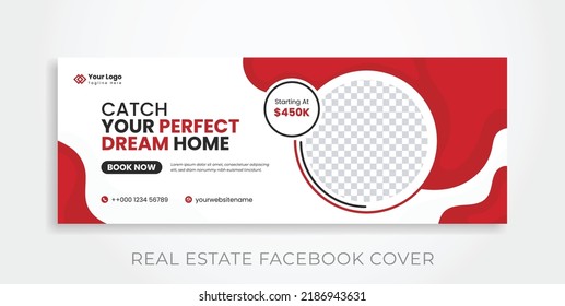 real estate facebook banner home sale business cover template design