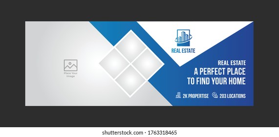 Real estate facebook cover and banner template