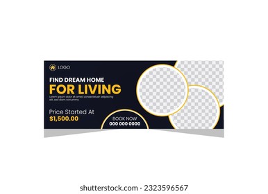 real estate facebook cover design template for your business.
