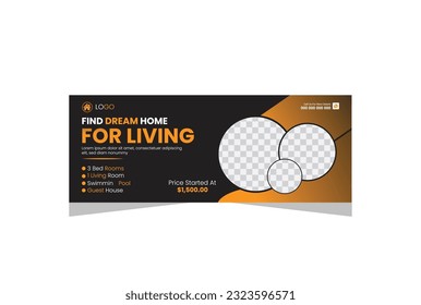 real estate facebook cover design template for your business.