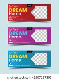 Real Estate Facebook Cover or Web Banner Design Template