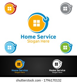 Real Estate and Fix Home Repair Services Logo Design