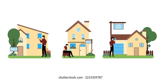 Real Estate Flat Bundle Illustration