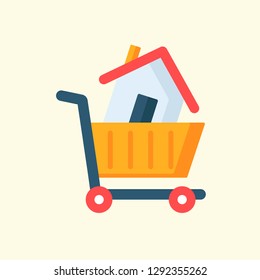 Real Estate Flat Icon Vector Graphic Download Template Modern