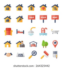 Real estate flat icons