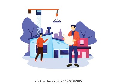 Real Estate Flat Illustration Design