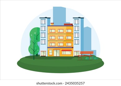 Real Estate Flat Illustration Design