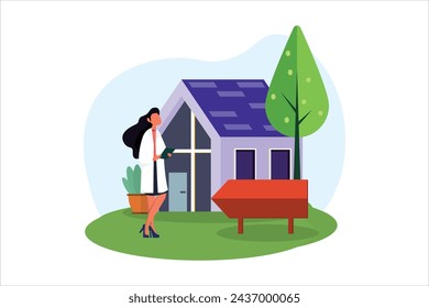 Real Estate Flat Illustration Design