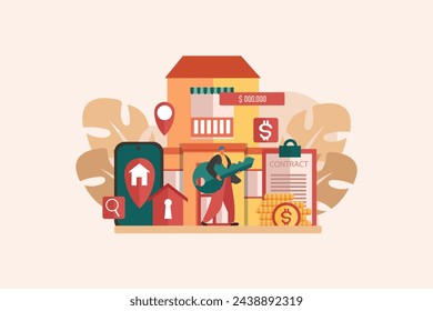 Real Estate Flat Illustration Design