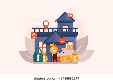 Real Estate Flat Illustration Design