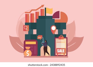 Real Estate Flat Illustration Design