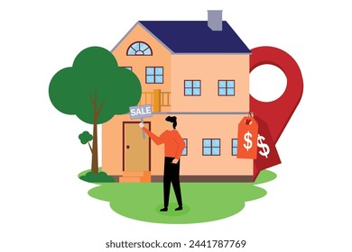 Real Estate Flat Illustration Design