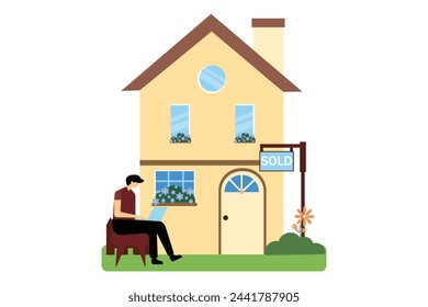 Real Estate Flat Illustration Design