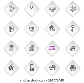 real estate flat web icons for user interface design