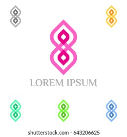 Real estate, flower lowercase flat logo design template. Colorful media icon. Vision Logotype concept idea.