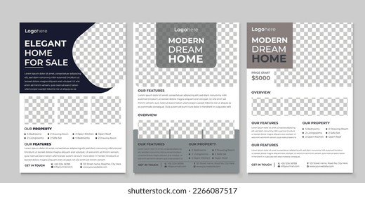 Immobilien-Flyer, Broschüre, Postkarte, Corporate Flyer, Design-Vorlage für Schulflyer