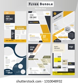 Real Estate flyer bundle Design template collection. Layout in A4 size.