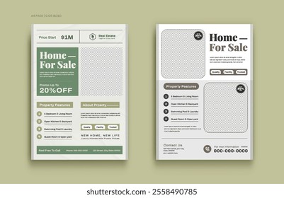 Real estate flyer bundle, property sale template, house promotion design, house square template set