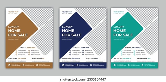 Real Estate Flyer Design bundle, property sale flyer design, flyer design for print . Construction dream house Business Flyer Template. for social media banner ads.