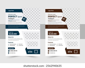 Real Estate Flyer Design bundle, property sale flyer design, flyer for real estate and property business with 2 color variation template