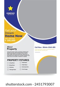 Real Estate Flyer Design,  property sale flyer design, residential flyer template, Flyer Design, Vector Template, A4 Size