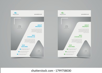 Real Estate flyer Design template . Saving money to buy a house. Layout in A4 size