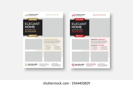 
Real Estate Flyer Design Template, 2   colours variation.