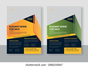 Real Estate flyer design template, Construction Poster, Leaflet, Brochure Cover and flyer template 100% Editable