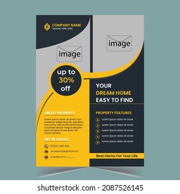 Design-Vorlage für Immobilien-Flyer. 