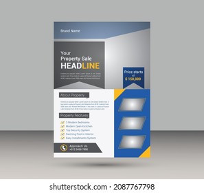 Real estate flyer design template vector a4 size professional  
