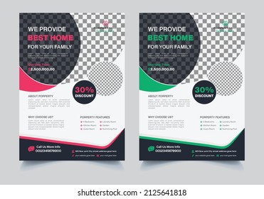 Real Estate Flyer design template, a4 size